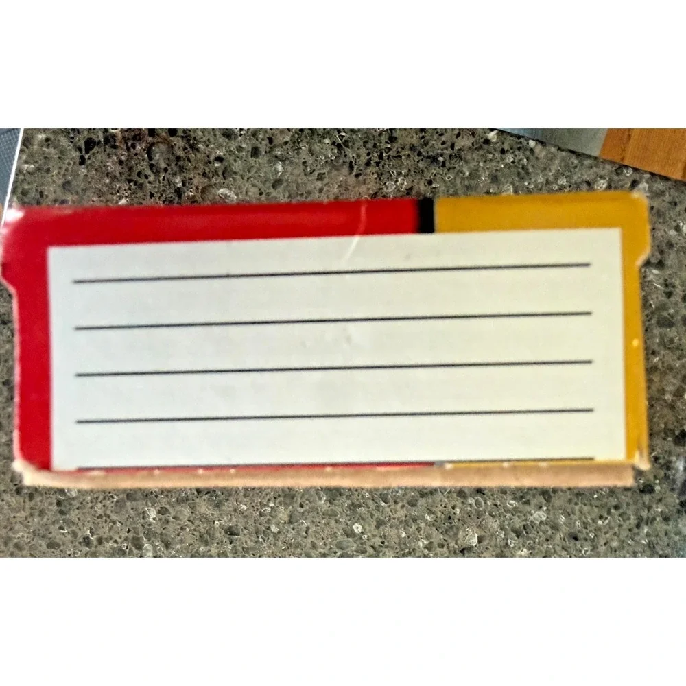 Vintage Liberty Checks Box Red Yellow Bank Deposit Storage Case Holder